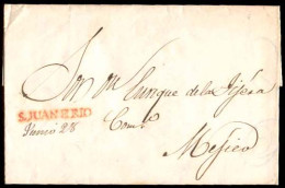 MEXICO - Stampless. 1842 (28 June). San Juan Del Rio To Mexico DF. EL With Straightline Red SAN JUAN DEL RIO (xxx) + Man - México