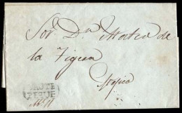 MEXICO - Stampless. 1846 (April 10). Yautepec To Mexico. EL. With Oval "YAUTE" /PEQUE" (xxx) + Manuscript Date. VF. - México