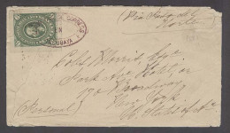 MEXICO. 1885 (Feb). Tacubaya - USA / NY (13 Feb 85). Fkd Env 6c Green Medallion Issue Oval Town Name Via Paso Del Norte. - México