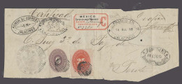 MEXICO. 1888 (18 Nov). Jalacingo - Perote. Reg Madrid Front Fkd 6c Lilac Numeral - México