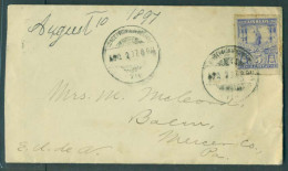 MEXICO. 1897 (2 Ago). Concepcion / Guerrero - USA. Fkd Env 5c Blue. Scarce Town Overseas Mail Usage. - México