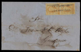 MEXICO. 1860 (30 Aug). Hermosillo - Guaymas. E Fkd 1856 1pl Yellow Vert Pair, Distr Name + Franco En Hermocillo. Scarce. - México