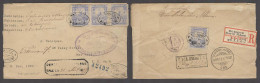 MEXICO. 1897 (3 May). San Bartolome / Chiapas - USA. Reg Multifkd 5c (x4, One On Reverse) Oval Town Name + R-box Via DF  - México