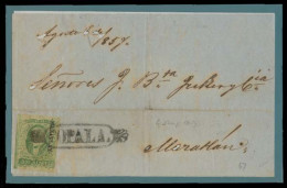 MEXICO. 1857 (6 Ago). Copala - Magatlan. Docketed E Front Bearing 1856 2rs Green - Green, Distric Name, Oval Ornamental  - Mexique