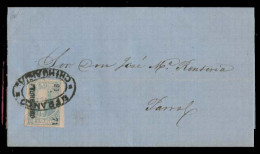 MEXICO. 1871 (15 June). Chihuahua - Parral. EL Full Contains. Fkd 25c / District Name / 21 - 71, Good Margin. Oval Cance - México