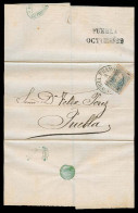 MEXICO. 1868 (18 Oct). Veracruz - Puebla. E Fkd Perf Thin Figures 25c District Name, 2-68, Cds. VF. Nice Arrival Reverse - Mexique