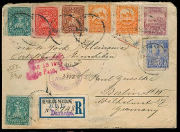 MEXICO. 1896. Durango / Piedras Negras / Cohauila - Germany. Reg Multicolor Fkd Env. Via Texas - NY. 8 Diff Mulitas Stam - México