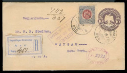 MEXICO. 1900. San Dimas, Dgo - USA. Registr 10c Stat Env + Adtl 15c. XF. Via Piedras Negras. - Mexique