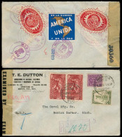 MEXICO. 1944. Merida - USA. Regulated Multifkd Env + War Label Propaganda / Tied. - Mexique