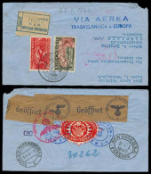 MEXICO. 1941 (29 Abr). DF - Germany. Registr Fkd Env, Stline "Via Aerea / Transatlantica A EUROPA" (xxx) (R) + Transits  - Mexique