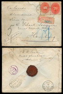 MEXICO. 1891. DF - Germany. Registered Env 10c + 20c Vermilion Numerals. - México