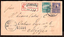 MEXICO. 1898. Ascension / Chihuahua - DF. Registered Env Fkd Mulitas Issue 5c + 15c + Label. XF. - México