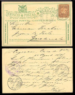 MEXICO. 1898. (14 Aug). Coyoacan / Guatemala (31 Aug). 3cts. Stat Card.Via  DF + Acapulco (24 Aug). Pacific Maritime Rou - México