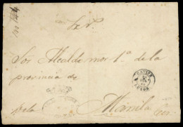 PHILIPPINES. SPANISH PHILIPPINES. 1860(Feb 20th). Official Cover To Manila With ‘Crown’ Oval Handstamp At Left And CAVIT - Philippines