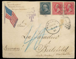 PHILIPPINES. USA (Philippines). 1901(March 5th). Patriotic Flag Cover To Germany From Oroquieta, Mindanao. Franked By US - Philippines