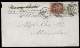 PHILIPPINES. GB-PHILIPPINES. 1879(Oct 17th). Cover From Liverpool To Manila, PHILIPPINES Franked At 7d Rate With 1d Red  - Filippine