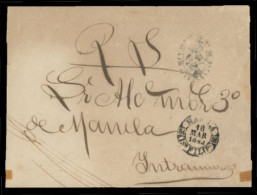PHILIPPINES. SPANISH PHILIPPINES. 1862(March 18th). Cover To Manila With Crown Oval Official Cachet Of Batangas In Black - Filipinas