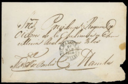 PHILIPPINES. SPANISH PHILIPPINES. 1860(March 16th). Cover Front To Manila With Very Fine Strike Of ‘Manila-Filip’ Arriva - Philippines