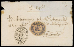 PHILIPPINES. SPANISH PHILIPPINES. 1859(Jan 14th). Official Cover To Manila With Crown Cachet Of ‘Mayor De Tavaras Alcald - Philippines