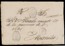 PHILIPPINES. SPANISH PHILIPPINES. 1861(June 21st). Cover To Manila With Two Strikes Of Oval Unframed PAMAPANGA Cachets I - Philippines