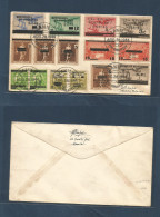 PHILIPPINES. 1944 (28 Aug) Japanese Occup Period. Overprinted Issues. Envelope Locally Manila - Malolos With 15 Diff Sta - Philippines