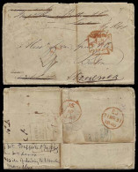 PHILIPPINES. 1848. Manila To Boston. Via Singapore-London/Southampton. Forwarded In London By Ross Brother. Charge 2 Shi - Philippines