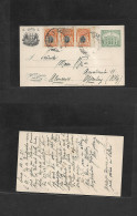 PERU - Stationery. 1921 (14 Feb) Lima - Germany, Olvenburg 1c Green Stat Card + 3 Adtls, Cds. VF Used + Long Text. - Pérou