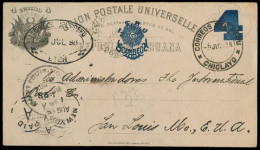 PERU - Stationery. 1898. Chicago - Eten - USA. 4c Stat Card Used. VF. - Pérou