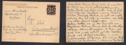 POLAND. C. 1940-1 (20 May) Warsaw - Litzmannstadt 12s/20s Ovptd Nazi Occup Stat Card. - Sonstige & Ohne Zuordnung