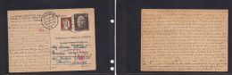 POLAND. 1944 (24 Febr) Zachan - France, Anney. Multifkd Hitler Fkd Card + Censored. Long Family Text. - Altri & Non Classificati