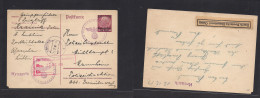 POLAND. 1939 (12 Dec) Krasnik - Germany, Mamheim. German Ovptd Stat Card, Nazi Cancel + Censored. Fine Label "via Offici - Altri & Non Classificati