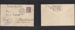 POLAND. 1940 (12 Sept) Nazi Ocup. Lublin - Germany, Mannheim. German East Post. 25gr Violet Stat Env / Used On German Ma - Altri & Non Classificati