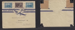 POLAND. 1947 (12 July) Warsaw - Denmark, Nyborg. Air Multifkd Env Incl Perf + Imperf Same Stamp. VF. - Altri & Non Classificati