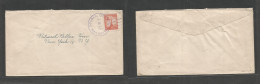 PHILIPPINES. 1947 (19 Sept) Luchan, Quezon - USA, NYC. Single 10c Orange Fkd Env, Rolling Cds. Nice Item. - Filippine