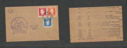 PHILIPPINES. 1944 (17 Febr) Japanese Occup. Manila Local Usage. Multifkd Card + Lilac Slogan War Cachet. Fine. Recycled  - Filipinas