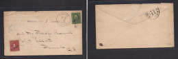 PHILIPPINES. 1902 (15 Dec) Cavite - Manila (15 Dec) Local Fkd 1c Green Ovptd Rare Envelope + Taxed 1c + 1c P. Due Tied M - Filipinas