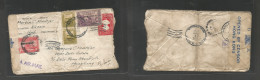 PHILIPPINES. 1941 (8 July) Ilo Ilo - Hong Kong (16 July), Vapor Doña Aurora. 2c Red Stat Env + 4 Adtls, Cds On Airmail U - Filippine