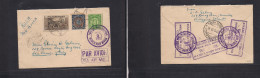 PHILIPPINES. 1933 (2 Dec) Kasapatan, Manila - San Remo, Italy (23 Dec) Air Multifkd Ovptd Issues Including 4 Pesos Red O - Philippines