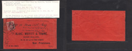 PHILIPPINES. 1899 (9 May) Spanish American War. La Carlota, Moro Island, PI - USA, SF, CA. Via Mali Sta Nº5 Bacolod Mult - Filippine