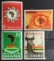 Ghana 1963 Freedom Day Animals MNH - Ghana (1957-...)