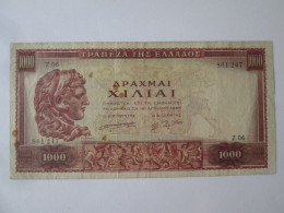 Rare! Greece 1000 Drachmai 1956 Alexander The Great/Alexandre Le Grand Banknote - Griechenland