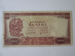 Rare! Greece 1000 Drachmai 1956 Alexander The Great/Alexandre Le Grand Banknote - Grecia