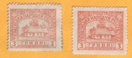 1920 Ukraine Ukraina Ukrainian People's Republic  2х3 Hr  УНР - Ukraine