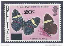 1976 BELIZE 368** Papillon, Surchargé - Belize (1973-...)
