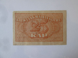 Rare! Lettonie/Latvia 25 Kapeiku 1920 Banknote See Pictures - Lettland