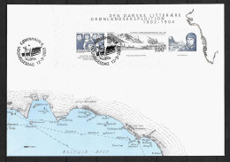 2003 Joint Denmark And Greenland, BOTH OFFICIAL FDC'S WITH SOUVENIR SHEET: Expedition - Emissions Communes