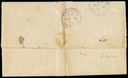 PANAMA. 1874 (Aug 5). Aspinwall - JAMAICA. Precursor Stampless EL With Text Carried Via Colon BPO Blue Credit 4d, Crosse - Panamá