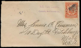PANAMA. 1910. Panama - USA. Fkd Env. Pqbt Cancel "SS Fort Gaines / Camors, Mc Connell Cº". VF. Arrival Cds. - Panamá