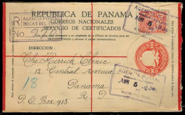 PANAMA. 1938. Bocas Toro - Panama. Local Registr Stat Env + Adtl. - Panamá