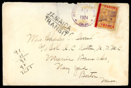 PANAMA. PANAMA. 1904(April 1st). Cover To USA Franked By 1904 Optd In Red 10c Yellow Cancelled By Colon Cds And Flag Can - Panamá